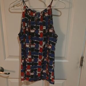 Banana Republic Red and Blue Geometric Tank Top